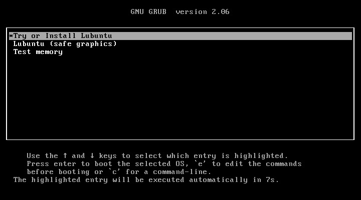 Lubuntu 開機選單